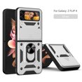 thumbnail image 1 of for Samsung Galaxy Z Flip 4 Case, with Ring Kickstand and Camera Protection,Heavy Duty Protective Shockproof Protective Rubber PC Phone Back Cover for Samsung Galaxy Z Flip 4 5G 2022, Silver, 1 of 8