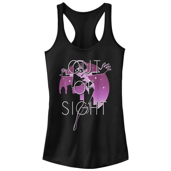 Junior's The Incredibles 2 Violet Out of Sight Racerback Tank Top Black Medium
