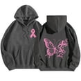 thumbnail image 5 of YEJIMAN Sweatshirt for Women Breast Cancer Awareness Ribbon Hoodies Oversize Fleece Soft Long SLeeve Pullover Top Camo Hoodie, 5 of 5
