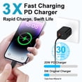 thumbnail image 7 of Compatible for iPhone Charger Block, 20W Dual Port Charger Block with 6FT USB-C to Light-ning Cable, Wall Charger Adapter Type-C Charger USB C Brick Cube Power Base Compatible with iPhone(Black), 7 of 7