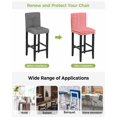 thumbnail image 3 of Red White Plaid Bar Stool Covers Set of 6, Modern Farmhouse Buffalo Check Gingham Stretch Washable Bar Chair Covers with Backs, Removable Pub Counter Height Chair Cover for Kitchen Dining Room Cafe, 3 of 7