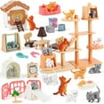 43 PCS Cat Figures Playset, Pet Pretend Play Toys, Gift for Kids
