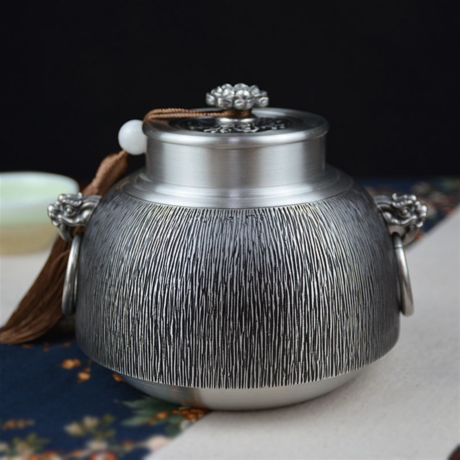 Custom Pet Urn Funeral Cremation Pure Tin 97% Lead Free Tin Hand Carved Beautifully Relief