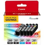 Canon PGI-280 Black & CLI-281 Black, Cyan, Magenta & Yellow Inkjet Print Cartridge (2075C006)