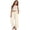 Beige, variant on MuXiKeJi Clothes Girls Pants Linen Wide Leg Elastic Waist Drawstring Pant Casual Loose Fit Trousers with Pockets for Kids 8-9 Years
