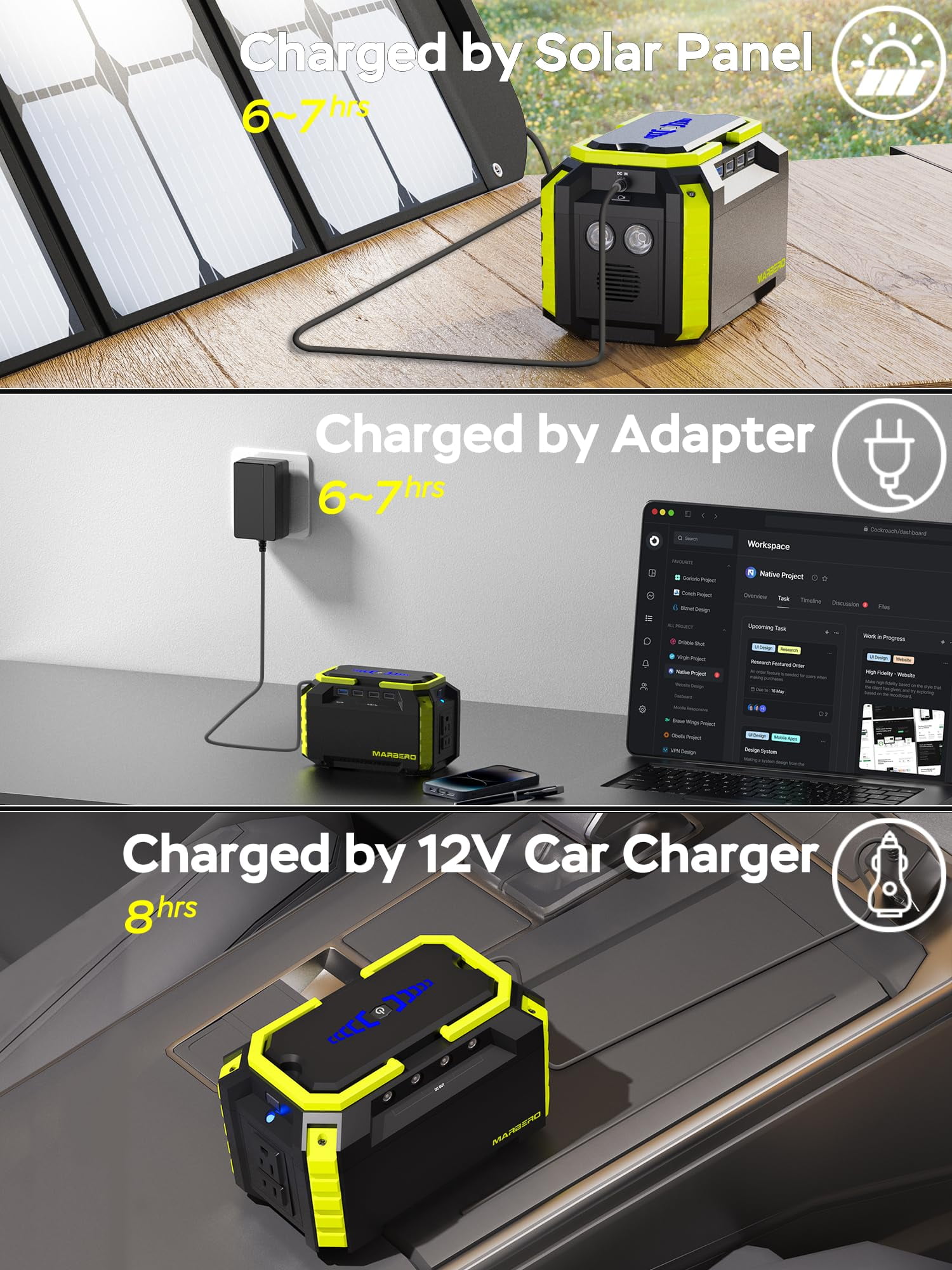 MARBERO Portable Power Station 150Wh Camping Solar Barbados | Ubuy