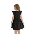 thumbnail image 3 of Actgleam Girls Dresses Ruffle Sleeveless A-Line Cute Summer Dresses with Pockets,Black,7-8Y, 3 of 13