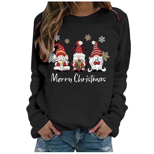 Chandail en Molleton Femme Tendance Chandail Imprimé Flocon de Neige de Noël à Capuche Manches Longues Mode Automne