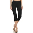 thumbnail image 2 of Womens High Waist Solid Microfiber Ultra Soft Capri Leggings (One Size), 2 of 6