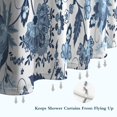 thumbnail image 6 of Blue Floral Leaf Pattern Shower Curtain 72"x84" ,Bathroom Decorative Shower Curtains Set with 12 Hooks,Modern Waterproof Washable Shower Curtain, 6 of 6