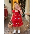 thumbnail image 4 of RUINIXCW Toddler Baby Girl Christmas Tree Dress Outfit Kids Girl Flying Sleeve Poms Decor Shinny Star Tutu Tulle Dress Little Girls Summer Fall Cake Smash Party Dress, 4 of 9