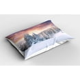 thumbnail image 2 of Ambesonne Winter Pillow Sham 2 Pack, Sunrise Rural Fields, 26"x20", Coral White Blue, 2 of 3