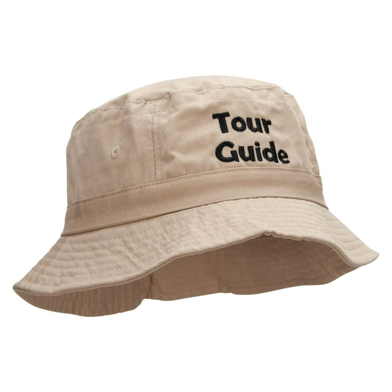Tour Guide Embroidered Bucket Hat - Natural OSFM - Walmart.com