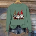 thumbnail image 5 of SYMOID Womens 100% Cotton Gnome Graphic Sweatshirt, Green Oversized Crew Neck Playful Festive Casual Relaxed Fit,Size 2XL, 5 of 6