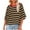 Brown, variant on Alkepwun Women Oversized Striped Color Block Short Sleeve Crew Neck T-Shirts Casual Loose Pullover Tops Summer Tee Shirt