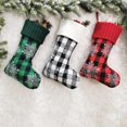 thumbnail image 3 of 18 Buffalo Plaid Christmas Stockings , Pet Paw Snowflake Stocking with Knitted Cuff Fireplace Hanging Stockings for Xmas Decoration, 3 of 6