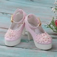 thumbnail image 4 of con correa de tobillo de con lazo multicolor con tacón grueso para 1/3 Dolls Sandal Changing - Rosado CUTICAT BJD Doll Zapatos de tacón alto, 4 of 8