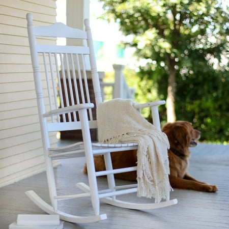 Dixie Seating Linville Indoor/Outdoor Spindle Rocking Chair - White