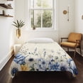 thumbnail image 4 of Blue Flowers Large Tapestry for Bedroom Wall Hanging Tapestry, Eucalyptus Farmhouse Floral Butterfly Ceiling Backdrop Tapestries Poster Blanket Wall Decor for Teens Room Living Room Dorm 86" x 104", 4 of 8