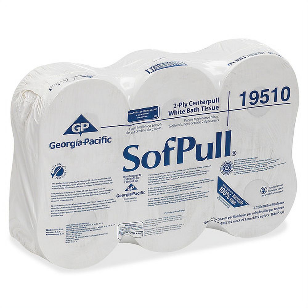 Georgia-Pacific Sofpull Centerpull Toilet Paper, 19510, 6 Rolls per Case - image 5 of 5