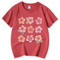thumbnail image 5 of PMVFHDE Hauts pour Filles Hauts Basiques Tendance pour Fille Manches Courtes T-Shirts pour Fille T-Shirts Graphiques Col Rond Imprimé T-Shirt Manches Courtes Rouge Pastèque, 8-9 Ans, 5 of 5