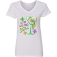 thumbnail image 3 of Inktastic Let the Good Times Roll Mardi Gras Goblet and Beads Women's V-Neck T-Shirt, 3 of 5
