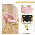 thumbnail image 5 of Juego de 2 Sillas de comedor de terciopelo de cadena de bola de silla de burbuja hinchada amarilla con piernas de oro, sillas modernas tapizadas de acento para el comedor y la cocina, 5 of 5