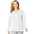 thumbnail image 1 of Just My Size Womens Plus Size Long Sleeve Tee, White, 3X, 1 of 2