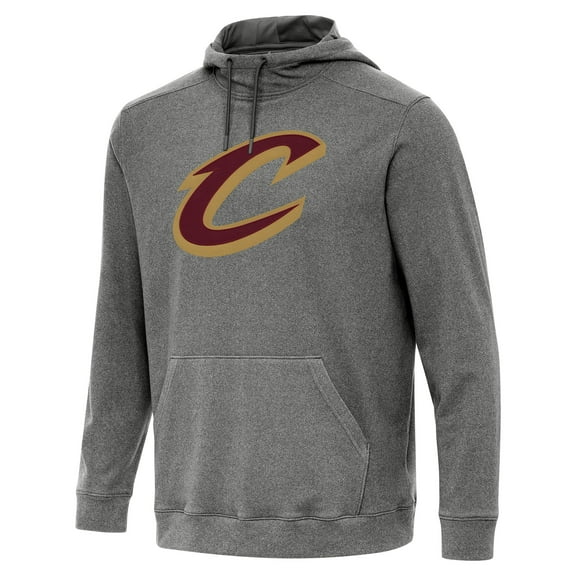 Men's Antigua Heather Black Cleveland Cavaliers Cloud Pullover Hoodie