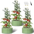 thumbnail image 3 of NAIZEA 3 Pcs 24x24x12in Round Galvanized Raised Garden Bed with Tomato Cages, Metal Planter Box for Planting Plants Vegetables Herbs Flowers, Green, 3 of 11