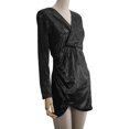 thumbnail image 2 of Vestido corto ajustado de fiesta de cóctel con escote en V y manga larga sexy para mujer, vestido de fiesta de otoño e invierno de manga larga, vestido corto ajustado de fiesta para club, 2 of 4