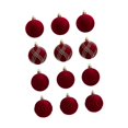 thumbnail image 3 of 12 adornos navideños de bolas para árbol de Navidad, ideales para fiestas y apartamentos. Rojo, 3 of 9