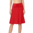 thumbnail image 5 of Womens High Waist Fold Over A-Line Flared Midi Swing Skirt, 5 of 8