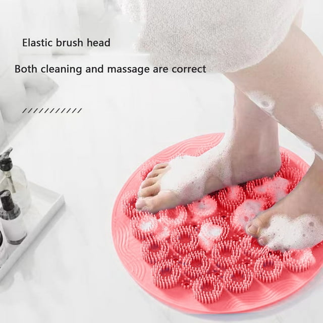 Non Shower Mat With Suction Cups Cuttable & Water Draining Holes Design Massage Ring Suitable For Shower Enclosure(1 PC) for Large Dogs