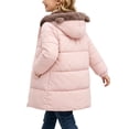 thumbnail image 6 of ITSAME Girls Hooded Puffer Coat Long Sleeve Full Zip Winter Quilted Warm Outerwear Jacket with Pockets Pink Size 8, 6 of 7