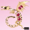 thumbnail image 3 of Matashi 24K Gold Plated Crystal Studded Dragon Ornament  Holding a Crystal Ball Holiday Decor Gift for Christmas Mother's Day Birthday, 3 of 7