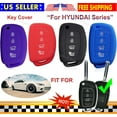 thumbnail image 5 of Silicone 4B Case Fob Cover Case Protector for Hyundai Sonata Santa Fe Tucson Key (black and red), 5 of 5