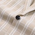 thumbnail image 6 of Cloudstyle Men's Lightweight Checkered Blazer - Notch Lapel Single Button Slim Fit Suit Jacket, Center Vent for Spring/Summer/Fall, 6 of 11