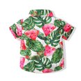 thumbnail image 4 of JAJAHO Boys Girls Hawaiian Shirts For Kids Button Down Tropical Print Short Sleeve Lapel Shirt Casual Summer Beach Vacation Clothes Ages 1-6 Years Soft Tops, 4 of 6