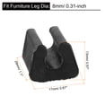 thumbnail image 2 of 25Pack Rectangle Shaped Chair Leg Tip 8mm Plastic Furniture Feet Black, 2 of 7