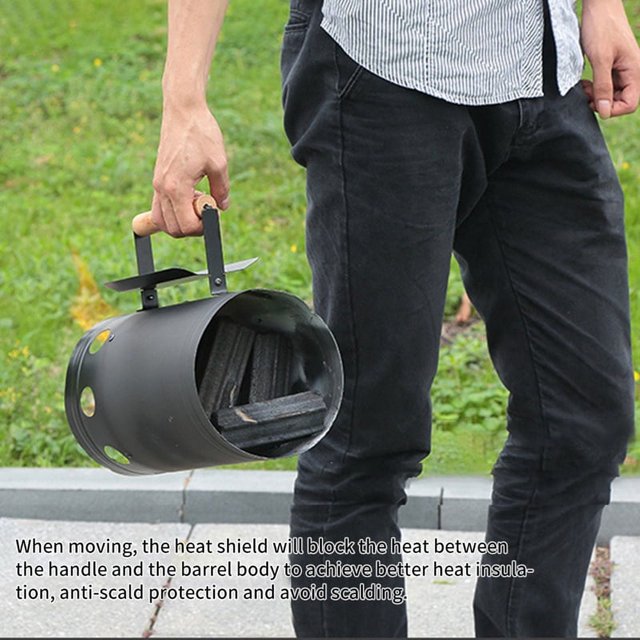 Parrilla para barbacoa al aire libre, herramientas para cocina al aire libre, chimenea para barbacoa, cubo, barril de encendido rápido de carbón, horno de carbón