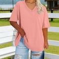 thumbnail image 4 of Otvok Ladies Shirts Women's Plus Size Tops V Neck Short Sleeve T-Shirts Summer Tees Casual Loose Fit Tunic Tops, 4 of 6