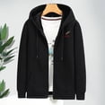thumbnail image 2 of Men's Thickened and Fleece-Lined Hooded Jacket Zipper Hoodie with Pocket, 2 of 7