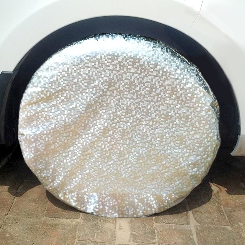 Waterproof Aluminum Film Tire Covers Tire Protectors,iClover RV Wheel  Motorhome Wheel Covers Sun Protector ,Hook Design Fits 27