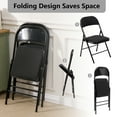 YouYeap Fabric Upholstered Folding Chairs 6 Pack, Black