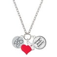 thumbnail image 1 of Delight Jewelry Silvertone Love Circle - Red Heart Nurse Strong Zoe Necklace, 1 of 4