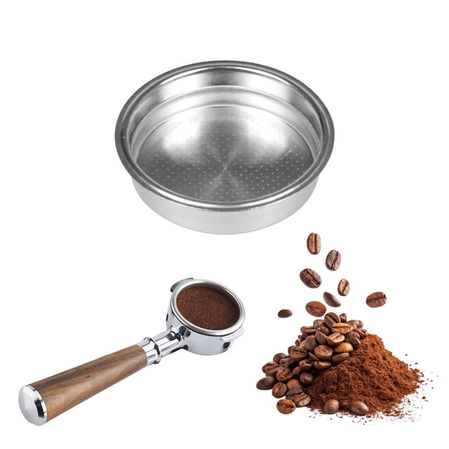 Cesta de filtro de café de acero inoxidable de 51 mm, paquete de 2