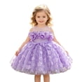 thumbnail image 4 of Ulitacool Newborn Dress For Girls Crewneck Dresses Sleeveless Floral Pattern Sundress Durable Wear 6-9 Months Purple, 4 of 9