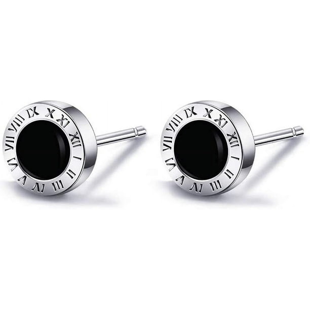 Black stud earrings sterling silver new arrivals