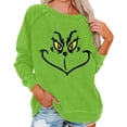 thumbnail image 1 of Chandail de Noël Abordable Corashan Chandail de Noël Laid Blouses à Manches Longues pour Femmes Décontracté Col Rond Chemise Blouse Imprimée Hauts Coupe Ample Automne Vert, m, 1 of 4
